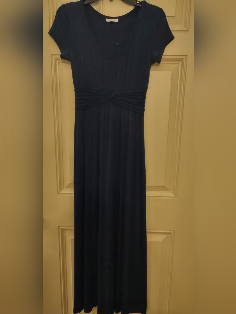 Sophia Max Navy Twist-Waist Maxi Dress